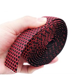 JiangMuXin Bicycle Bar Tape Anti-Slip Handlebar Tape Road Bike with End Plug Breathable Shock Absorption 2 Rolls Set-Red