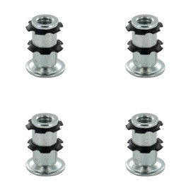 Outwater Industries Double Star Threaded Caster Insert | Heat Treated Steel | Fits 3/4 Inch Round 16-18 Gauge Tube | Thread: 5/16-18 | 4 Pack