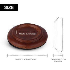 FameFame 3 Pack Hardwood Piano Caster Cups Floor Protector Solid Caster for Grand Piano, Non-Slip & Anti-Noise Foot Pad, (Brown)