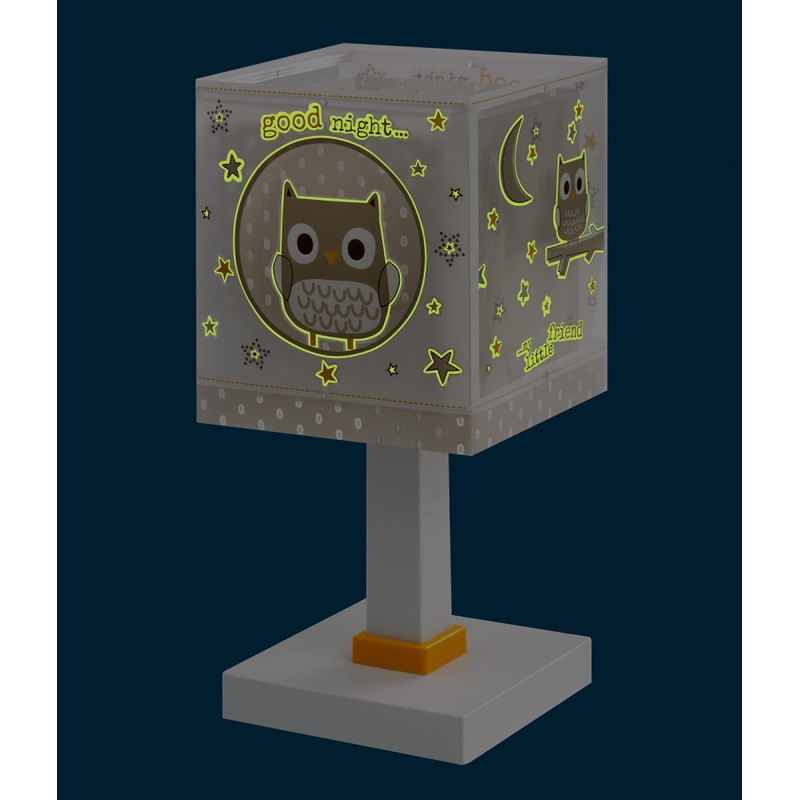 Dalber Good Night 63391 Children's Table Lamp, Bedside Lamp, Owl,