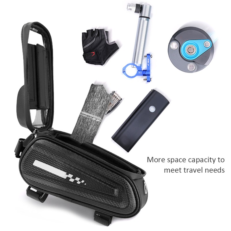 PVC Black Hard Shell Waterproof Performance Touching Screen Bike Bag