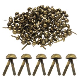 HARFINGTON 100pcs Brads Paper Fasteners, 6mm x 13mm Metal Paper Crafts Brads, Small Round Brass Split Pins for Children Crafting Decorative Scrapbooking DIY, Bronze