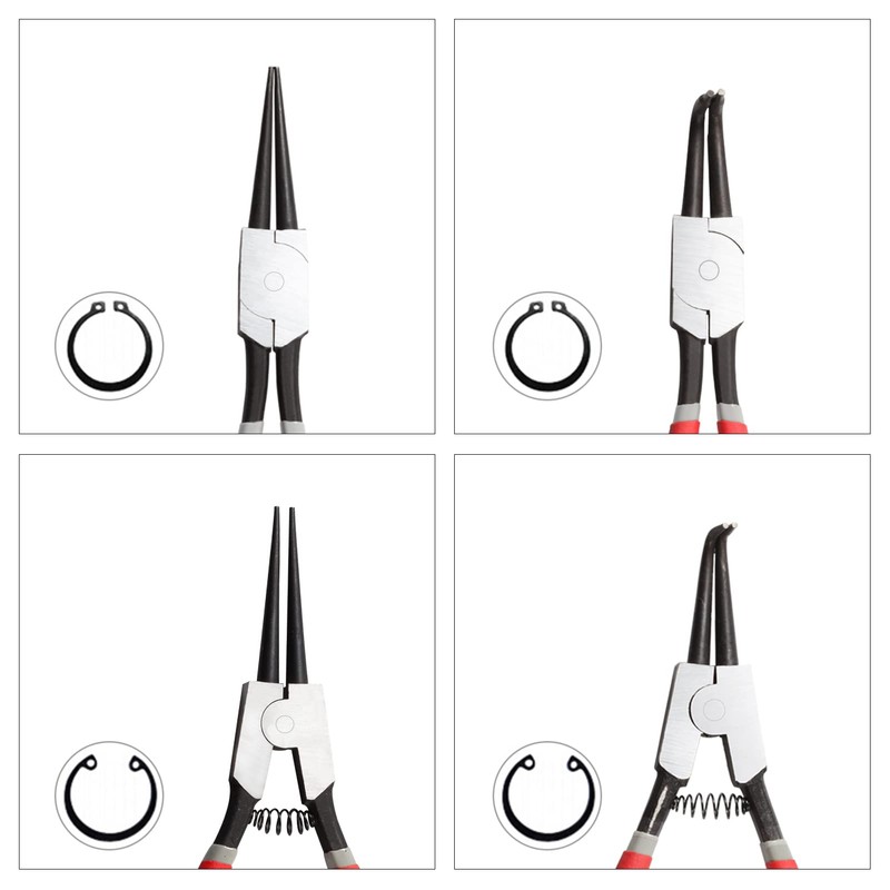 LEONTOOL Snap Ring Pliers for Axles, Straight Long, Nail Tip