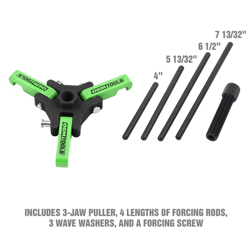 OEMTOOLS 25090 Harmonic Balancer Puller Kit, Adjustable 3-Jaw Puller Fits