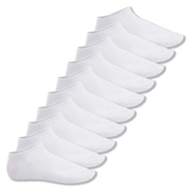 Footstar Original Sneak It! Trainer Socks Unisex Trainer Socks in Sizes 35-50, Many Trendy Colours, 10 Pairs - White, size: 43-46