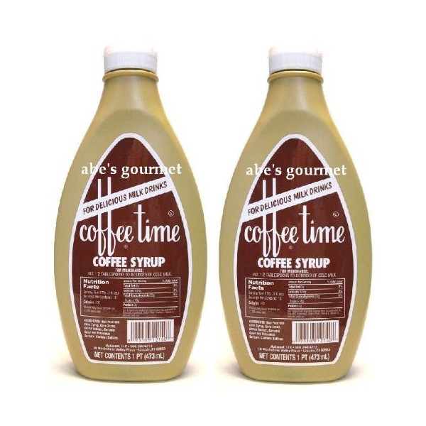 Coffee Time Beverage Syrup & Dessert Topping (2 Pack) 16 oz Bottles