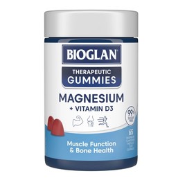 Bioglan Therapeutic Gummies Magnesium + Vitamin D3 X 65