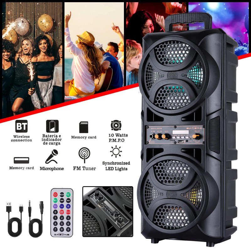 3000W Portable Bluetooth Speaker Sub Woofer Heavy Bass Party Sound