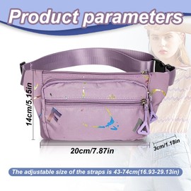 AfitLulu Fanny Packs for Women, 4-Zipper Pockets Waist Bag with Colorful Letters and Adjustable Shoulder Straps, Belt Bag for Running, Cycling, Travel, Hiking, Fishing, Camping (blue)