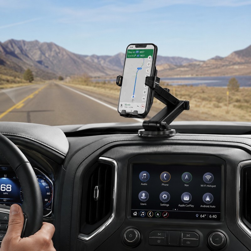 Long Arm Truck Phone Holder for Dashboard and Windshield –