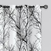 FMFUNCTEX Linen Semi Sheer Curtains for Bedroom, Black White Curtains