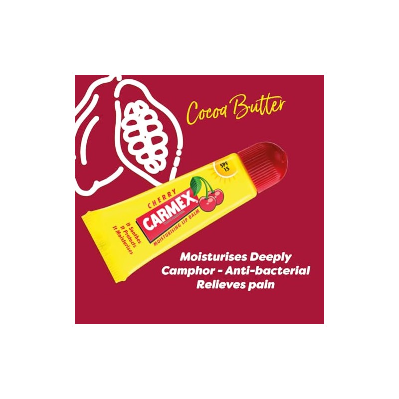 Carmex Tubo de bálsamo labial sabor cereza - SPF15