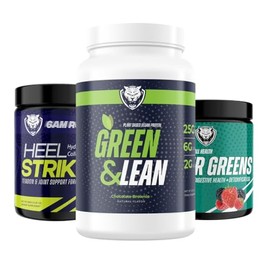 6AM Run Super Smoothie Bundle – Heel Strike Collagen (30 Servings), Green & Lean Vegan Protein (20 Servings), Super Greens (30 Servings) (1,527g, Chocolate)