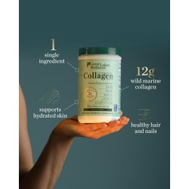 Great Lakes Wellness Sustainable Marine Collagen Peptides Powder for Skin, Hair, Nails, Joints & Digestion - Unflavored - Quick Dissolve Hydrolyzed, Wild Caught, MSC Certified, Non-GMO, Kosher - 16 oz