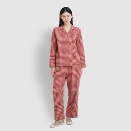 JAJU [JAJU/자주] 여 플란넬 파자마 세트_다크레드 [JAJU] Women's Flannel Pajama Set_Dark Red
