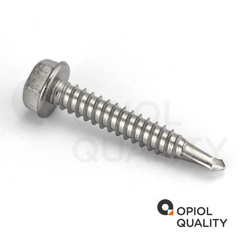 Self-drilling screws with hexagonal head and collar (shape K) 4.8