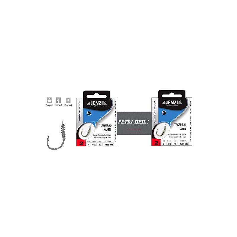 Set: 2 Packs JENZI Dough Spiral Hooks Trout Hooks Dough