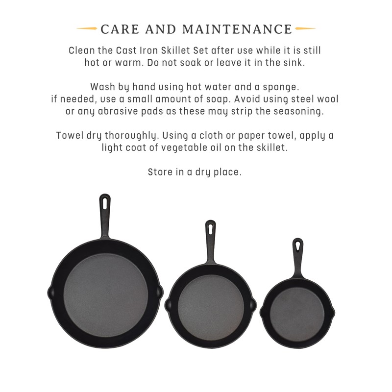 Jim Beam HEA Set of 3 Pre Seasoned Cast Iron