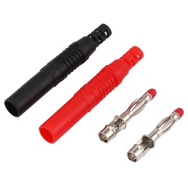 Greluma 8 PCS Insulated Jacketed 4mm Banana Plugs and Sockets Safety Soldering Banana Plugs and Sockets for Multimeter Test Leads