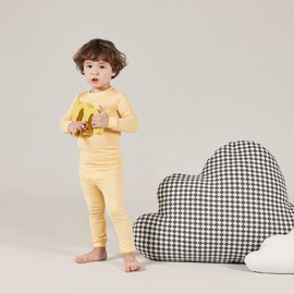 moimoln Viscose Baby Toddler Pajamas Girls Boys lightweight Long-Sleeve Snug fit Pjs Set 2pcs, Yellow 2T