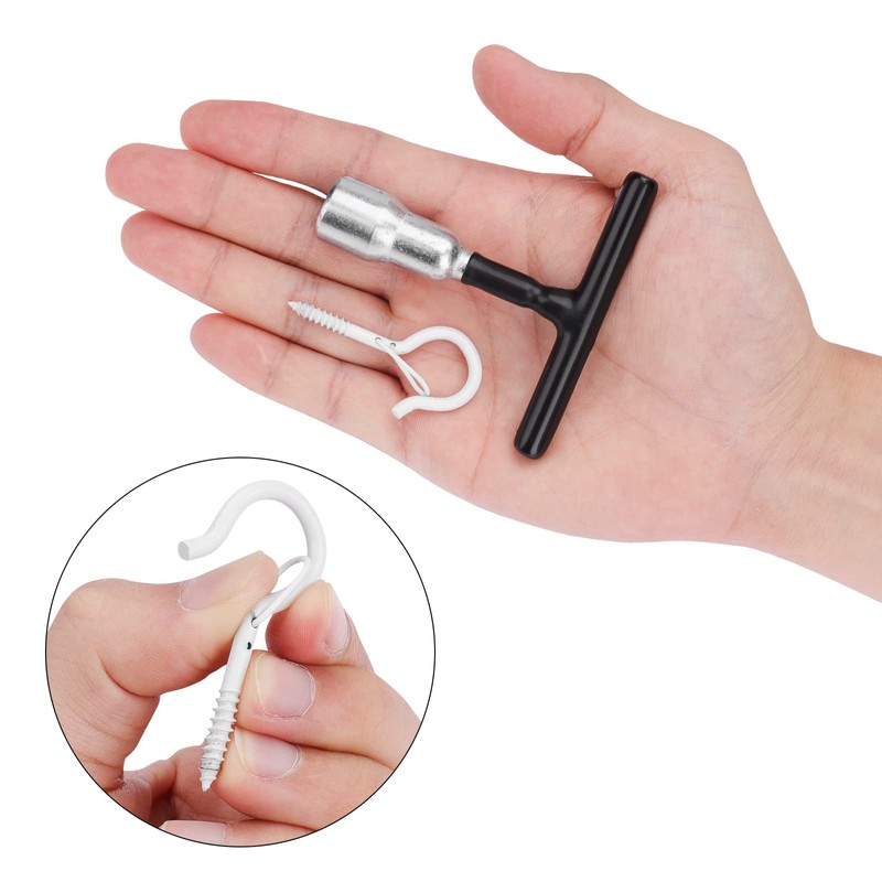 MOGADEE® Screw Hooks White, Hooks for Screwing 20 Pieces Ceiling
