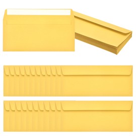 PATIKIL 24 Pack Lemon Yellow #10 Business Envelopes, Colored Self Seal Letter Size Envelopes for Business Mailing Office Checks Invitation, 4-1/8 x 9-1/2 Inches