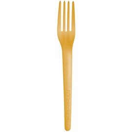Eco-Products Compostable CPLA 7" Plastic Dinner Forks, Case of 1000, Disposable Yellow Fork, Plantware Cutlery, Renewable Material Made from Plants, Sturdy and Strong, BPI-Certified
