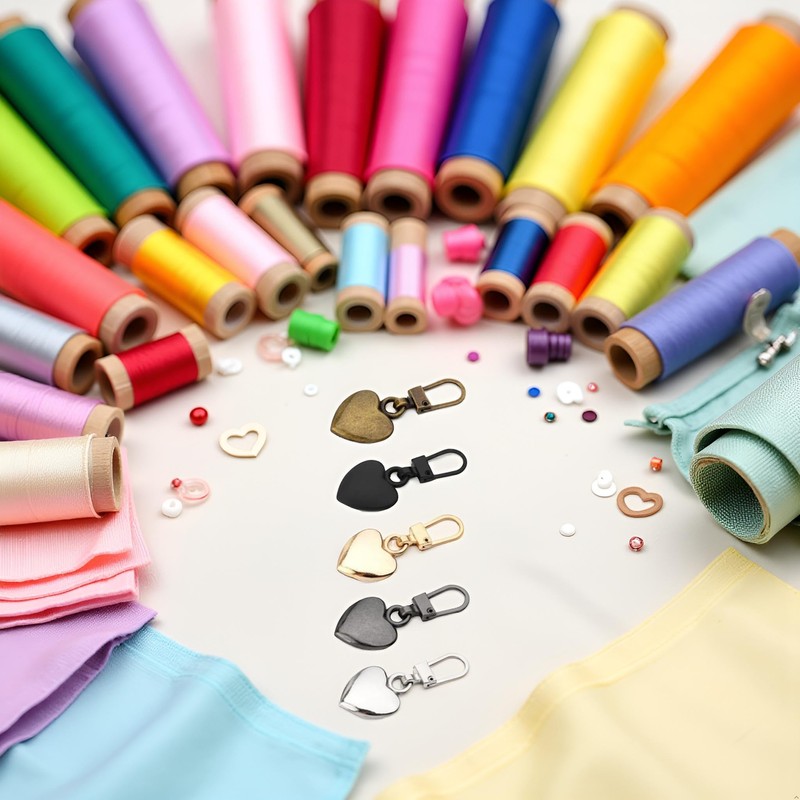 5Pcs Heart Shaped Zipper Pull Replacement - Metal Backpack Zipper