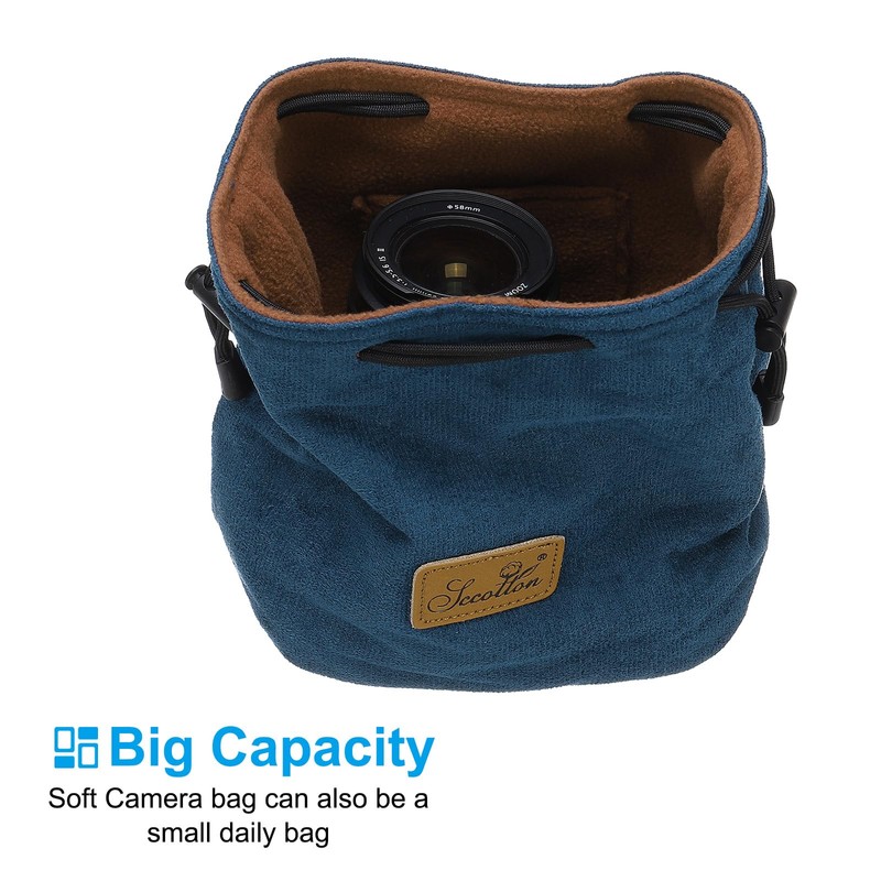 PATIKIL Soft Camera Pouch, M Size Shockproof Drawstring Lens Case