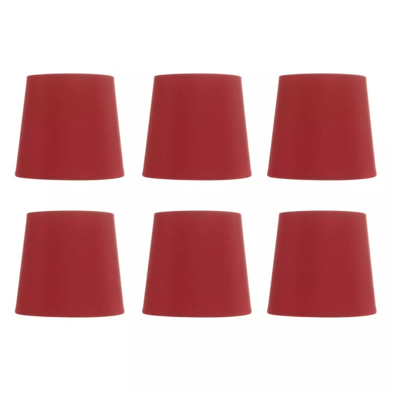 Undisclosed Red Four Inch Tapered Drum Clip on Chandelier Lampshades