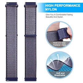 Runostrich Watch Band, 0.8 inch (20 mm), 0.9 inch (22 mm), Loop Nylon Band, Similar to NATO Strap, No Tools Required, Easy to Replace, 22mm