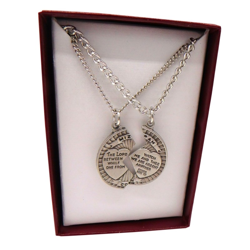 Westman Works Pewter Mizpah Necklace Set with Stainless Steel Chains,