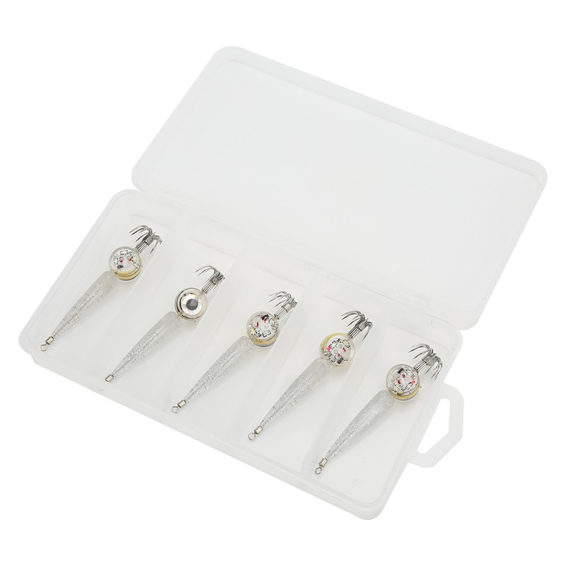 5pcs LED Octopus Hook Strong Penetration High Carbon Steel Electronic
