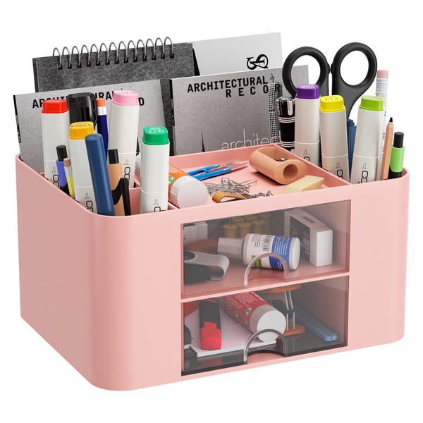 Senders Desk Organiser with 2 Drawers Tidy Storage Box with