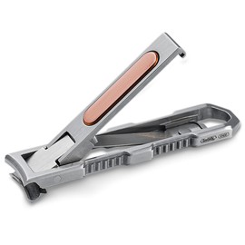KeyUnity KN00 Folding Nail Clipper, Stainless Steel, Built-In Nail File Included, Curved Blade, Small, Thin, Lightweight, Nail Clipper, Leaf Type, Slim, Luxurious, Portable, Popular, Compact, Travel, Home, Gift