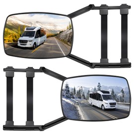 KAOLALI Car Towing Mirrors, Caravan Towing Mirrors, 2 PCS Extended Rearview Mirrors, Adjustable, Dual View, 360 Degree Rotation, for Car RV Caravan Towing