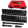 WETT 29-Piece 1/2" Drive Impact Socket Set, Deep Sockets (3/8"