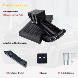 Rear Bed Step Retractable Bumper Step | Fit for 1999-2016 Ford F250 F350 F450 Super Duty | OE 75303-01A 7530301A Folding Truck Tailgate Step