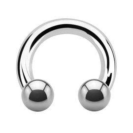 Treuheld® Horseshoe Piercing Ring Silver 32 Sizes Thick