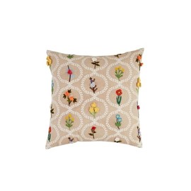 Mud Pie Flower Vase Emb Pillow, Square