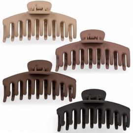 MIJOMA 4-teiliges Haarklammer-Set – rutschfester Haar-Clip aus mattem Kunststoff, ca. 10 cm, stabil & stilvoll für jeden Haartyp (Natural Harmony)