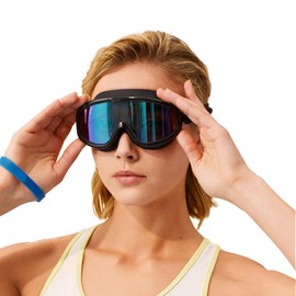 TINAYAUE Unisex Anti Fog Swim Goggles with Ear Plugs Wide View UV Protection Pool Goggles Adult Swimming Equipment for Drift Surfing (Black)