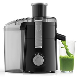 SIFENE Compact Centrifugal Juicer - 2.5" Wide Chute, 3 Speeds, BPA-Free & Dishwasher Safe. Features Easy-Clean 450ml Capacity Designed for Small Kitchens (Black).