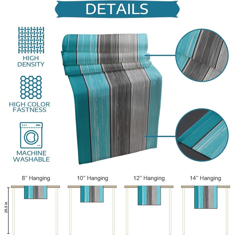 Abstract Turquoise Table Runner Dresser,Teal Table Runners 33x183 Long for