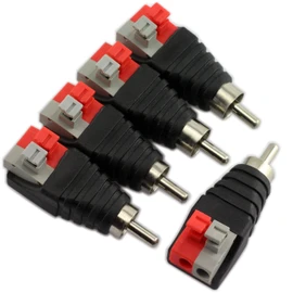 E-outstanding 5PCS Speaker Wire Cable to Audio Male RCA Connector Adapter Jack Plug