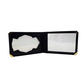 Piel Cabrera Spanish National Police Name Plate Wallet with Metal Corners Black UNICA Classic, black, Classic