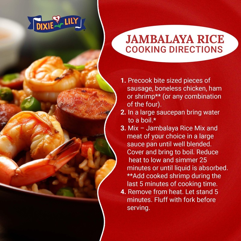 Dixie Lily Jambalaya Rice Mix - Long Grain Parboiled Rice