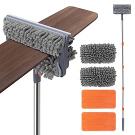 IVYROLL Ceiling Fan Cleaner Duster with 73" Adjustable Pole, 3 in 1 Long Handle Fan Duster Blades for Hight Ceiling, Baseboard and Bathroom