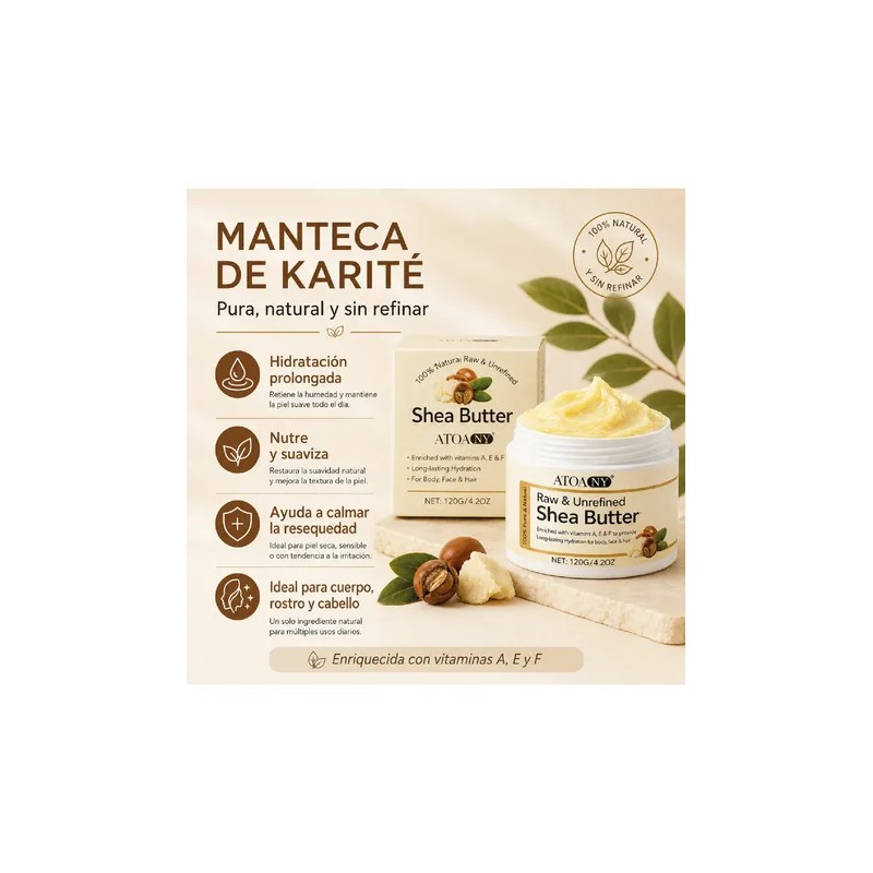 Manteca De Karité Natural Shea Butter Para Piel Y Cabello