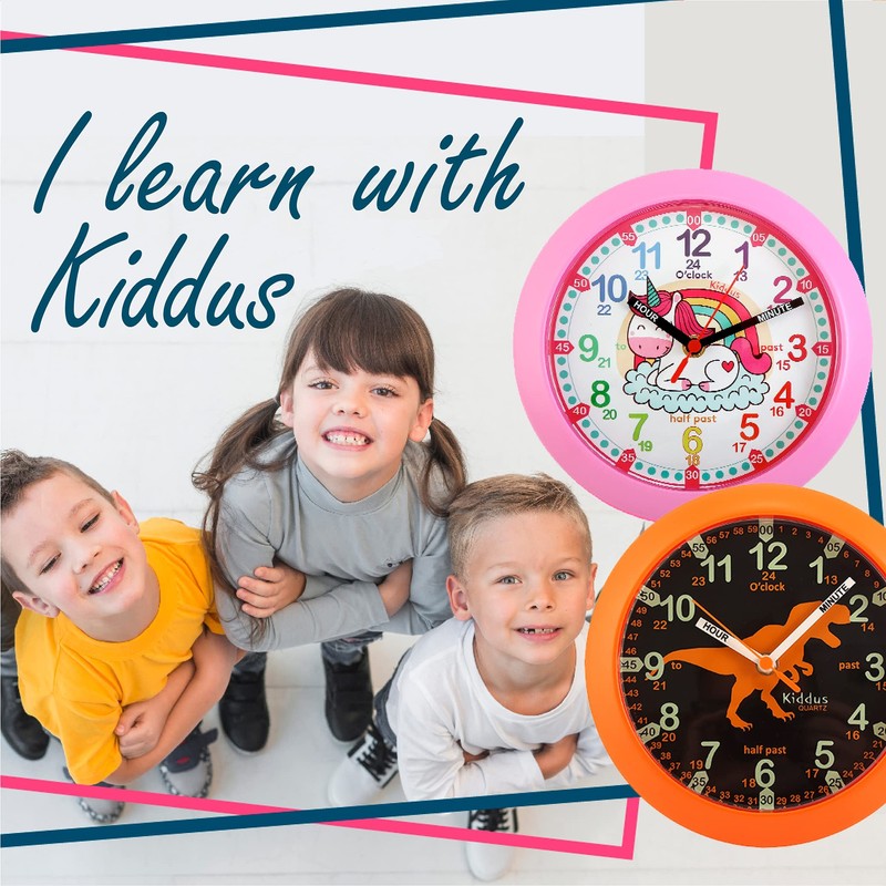 Kiddus Children's Wall Clock Analogue Time Teacher with Time Learning